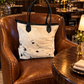 Wellington Tote - Black & White Cowhide