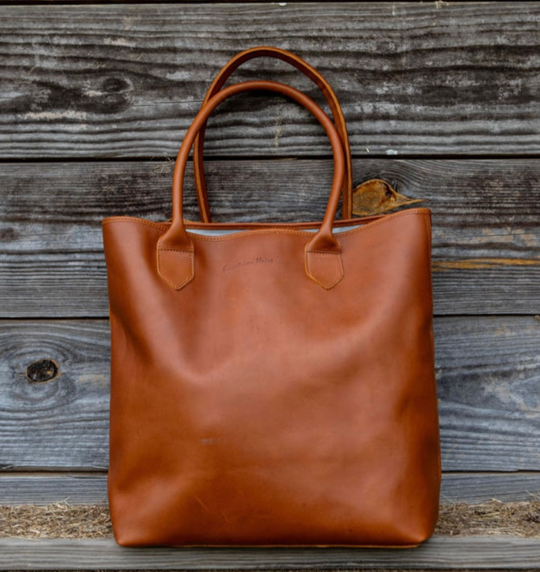 XL tote bag in Cognac