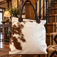 Wellington Tote - Brown & White Cowhide