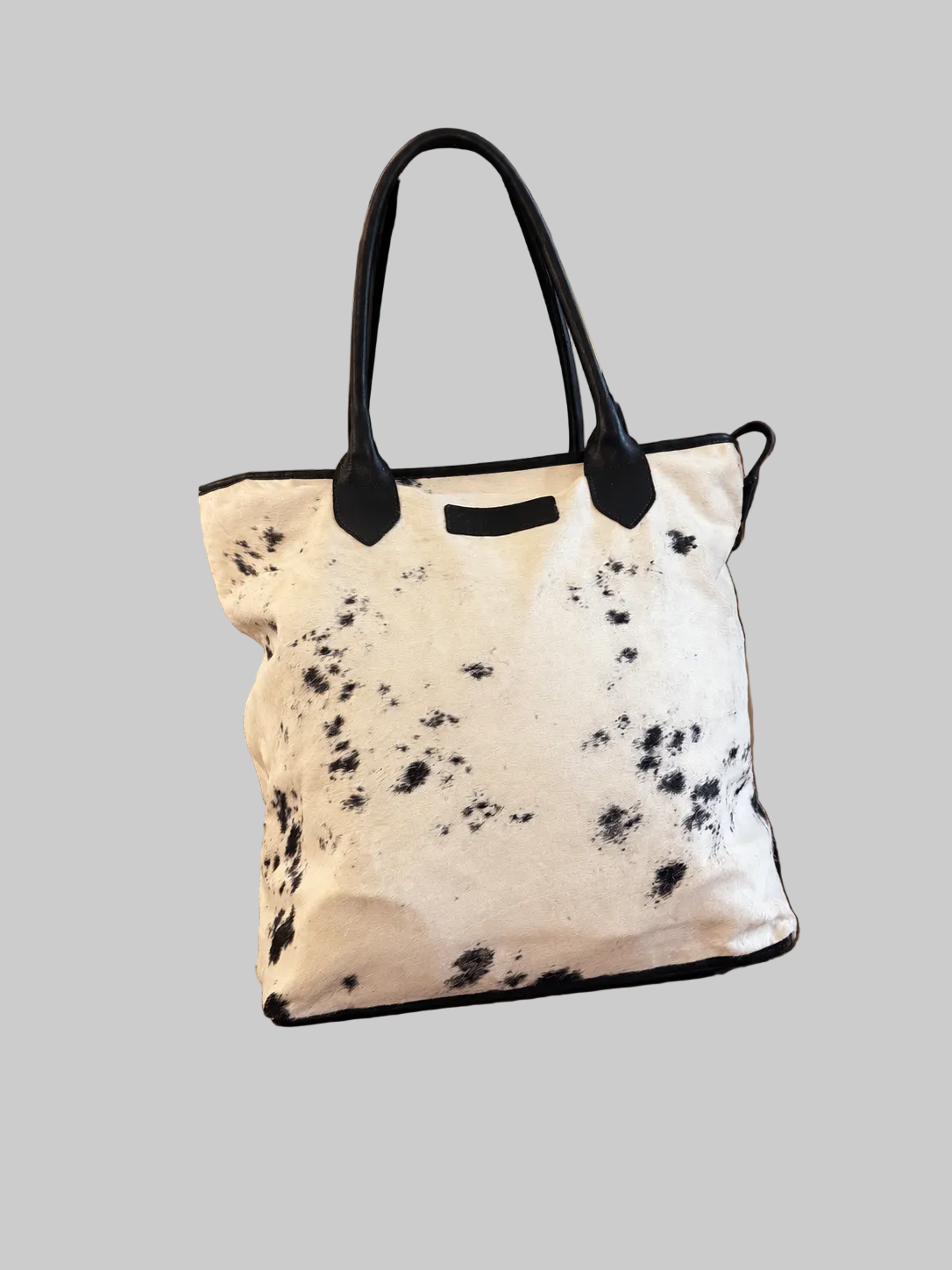 Wellington Tote - Black & White Cowhide