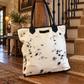 Wellington Tote - Black & White Cowhide