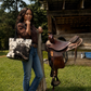 Petite Wellington Tote - Black & White cowhide