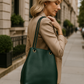 camden bucket bag in hunter green