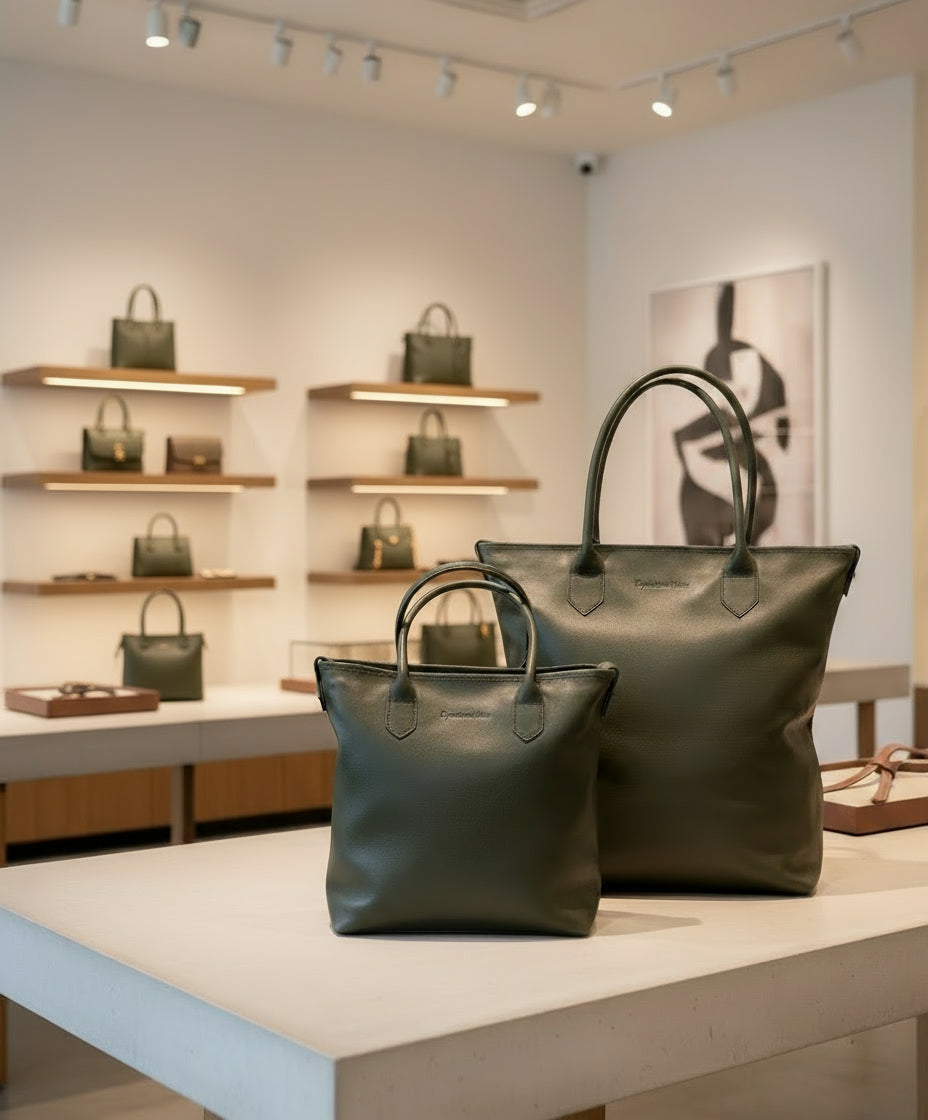 Wellington Tote and Petite Wellington Tote in hunter green