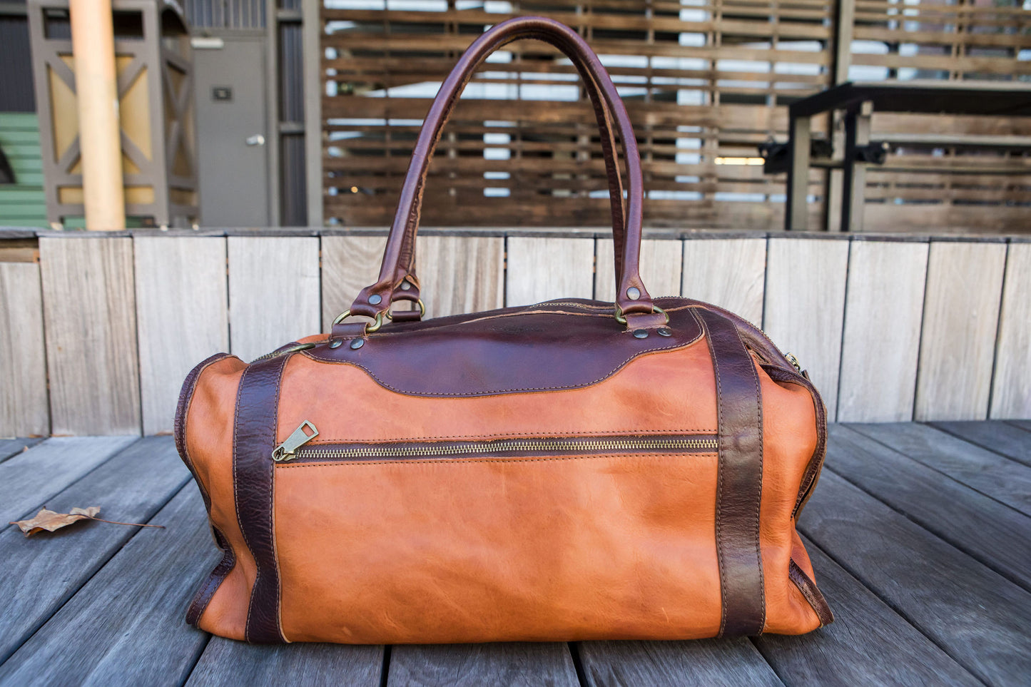 Aiken Weekender Bag - Chocolate & Cognac