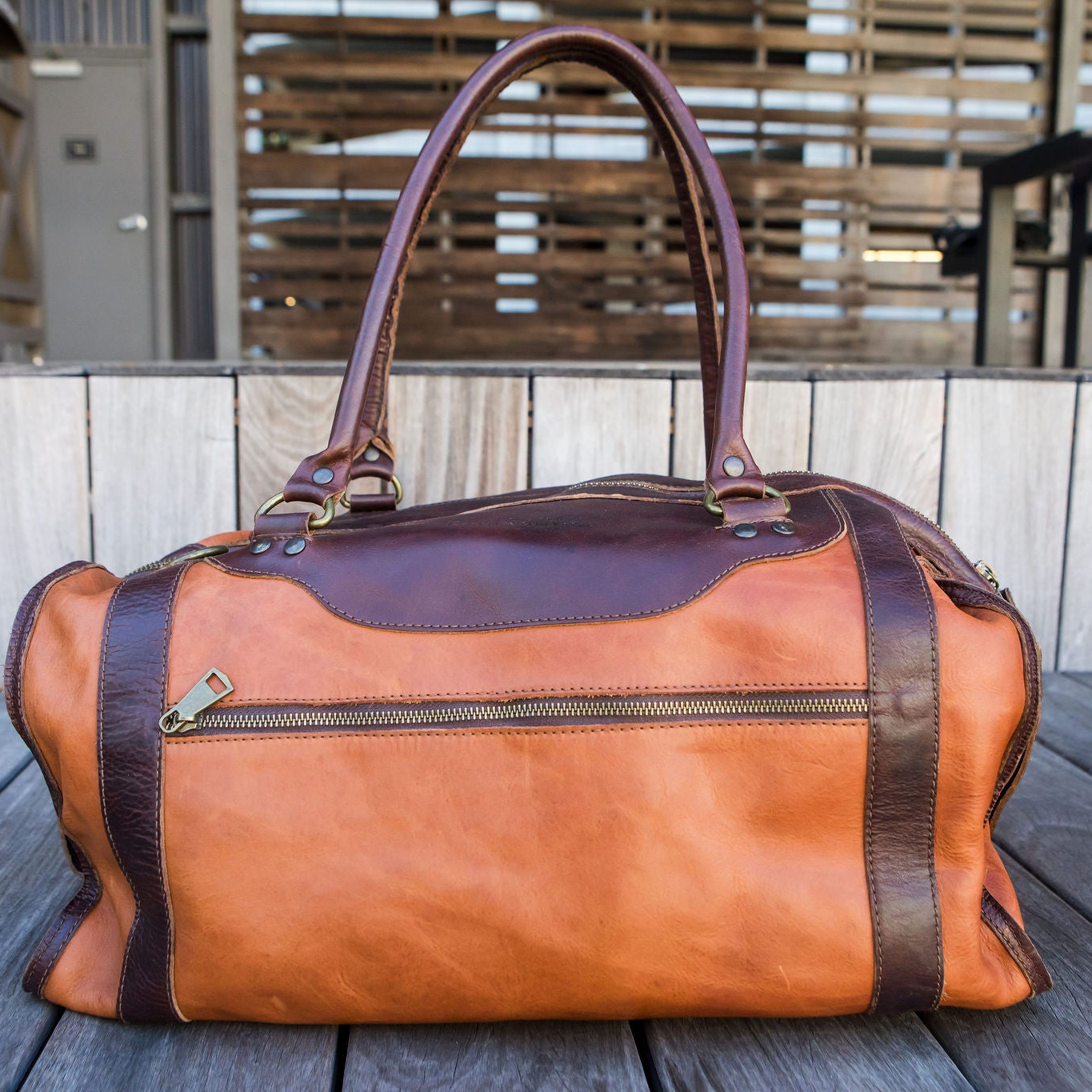 Aiken Weekender Bag - Chocolate & Cognac