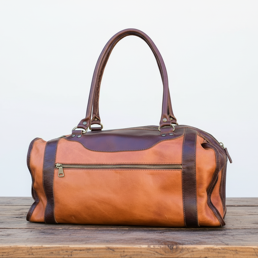 Aiken Weekender Bag - Chocolate & Cognac