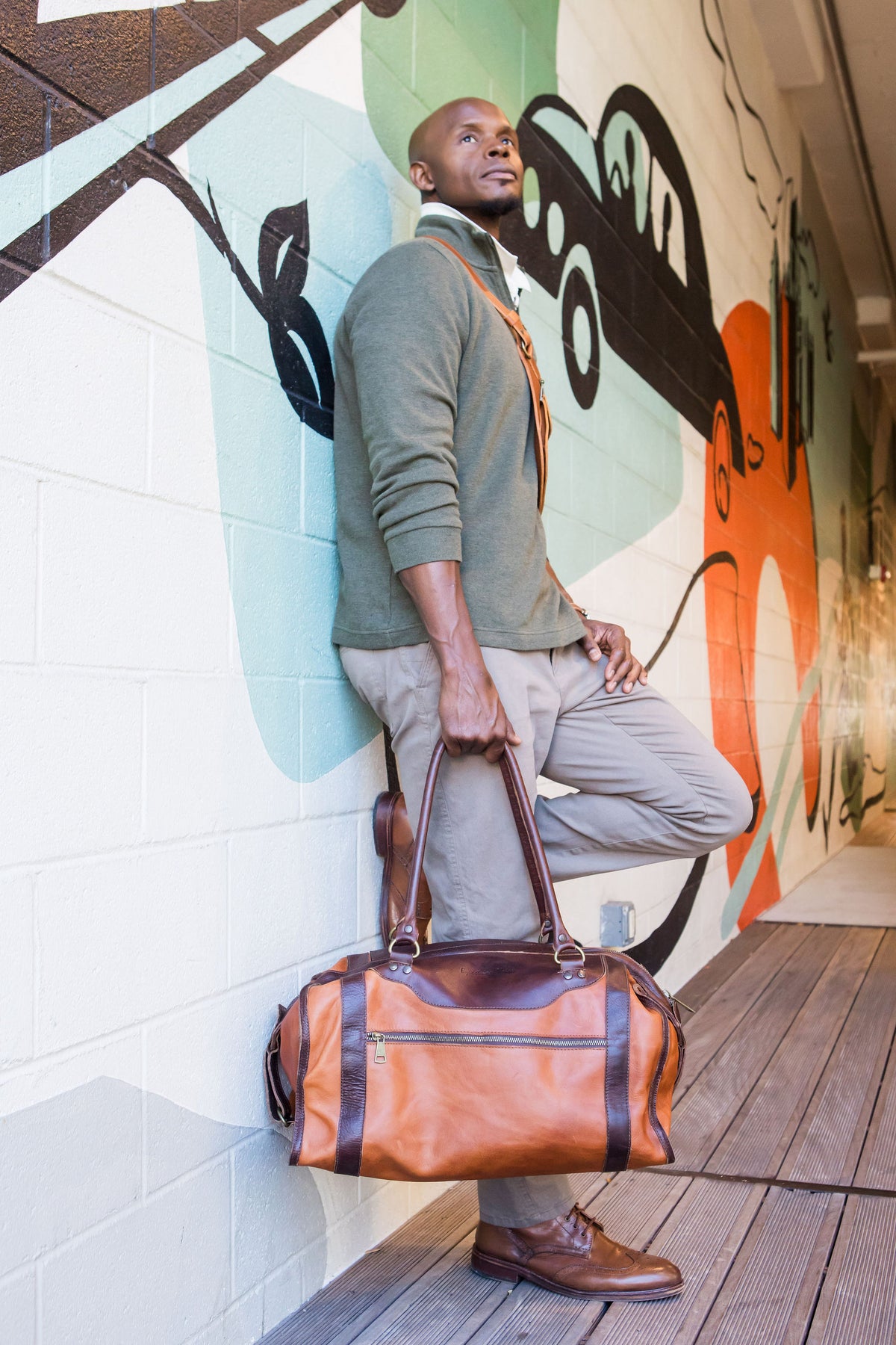 Aiken Weekender Bag - Chocolate & Cognac