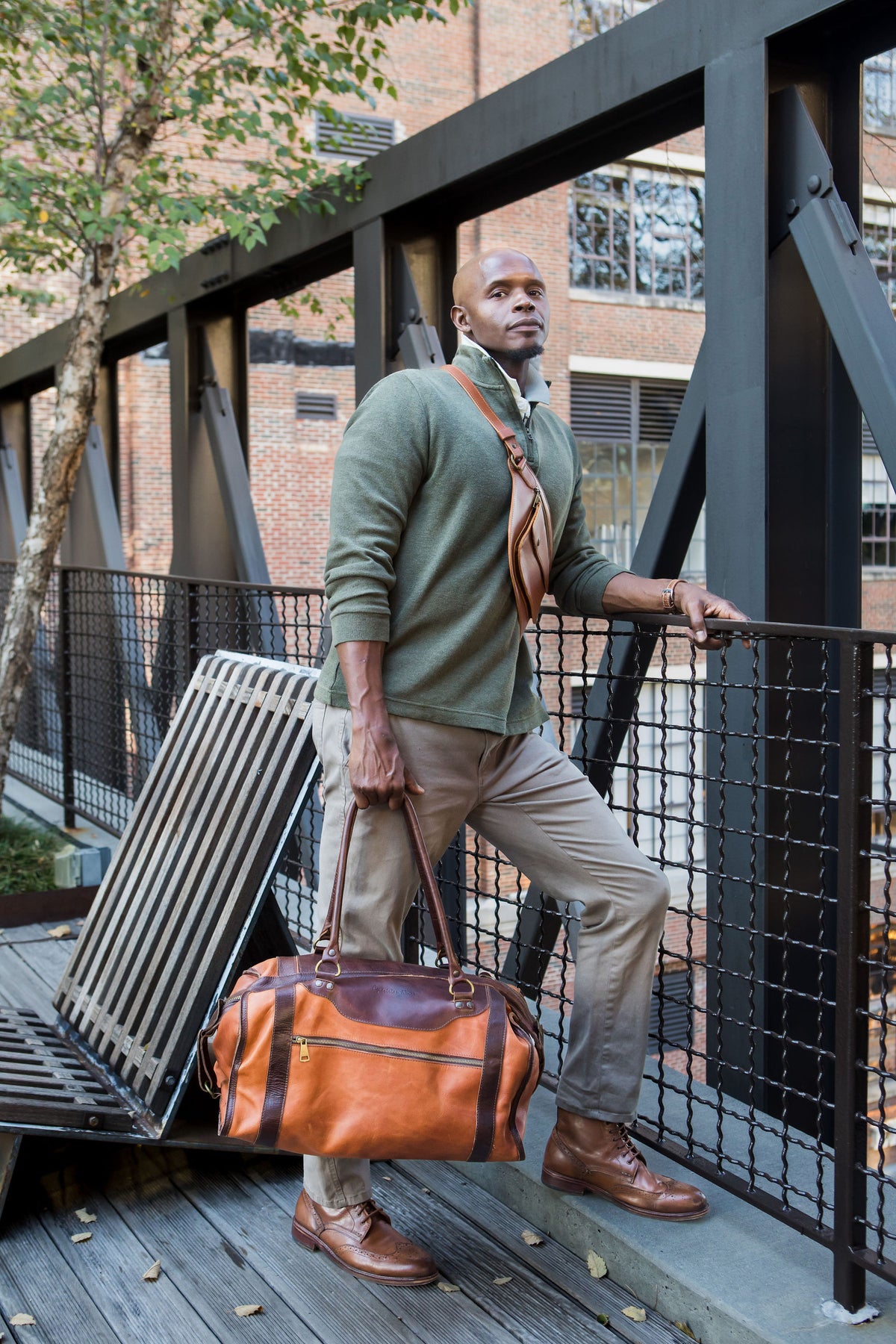 Aiken Weekender Bag - Chocolate & Cognac