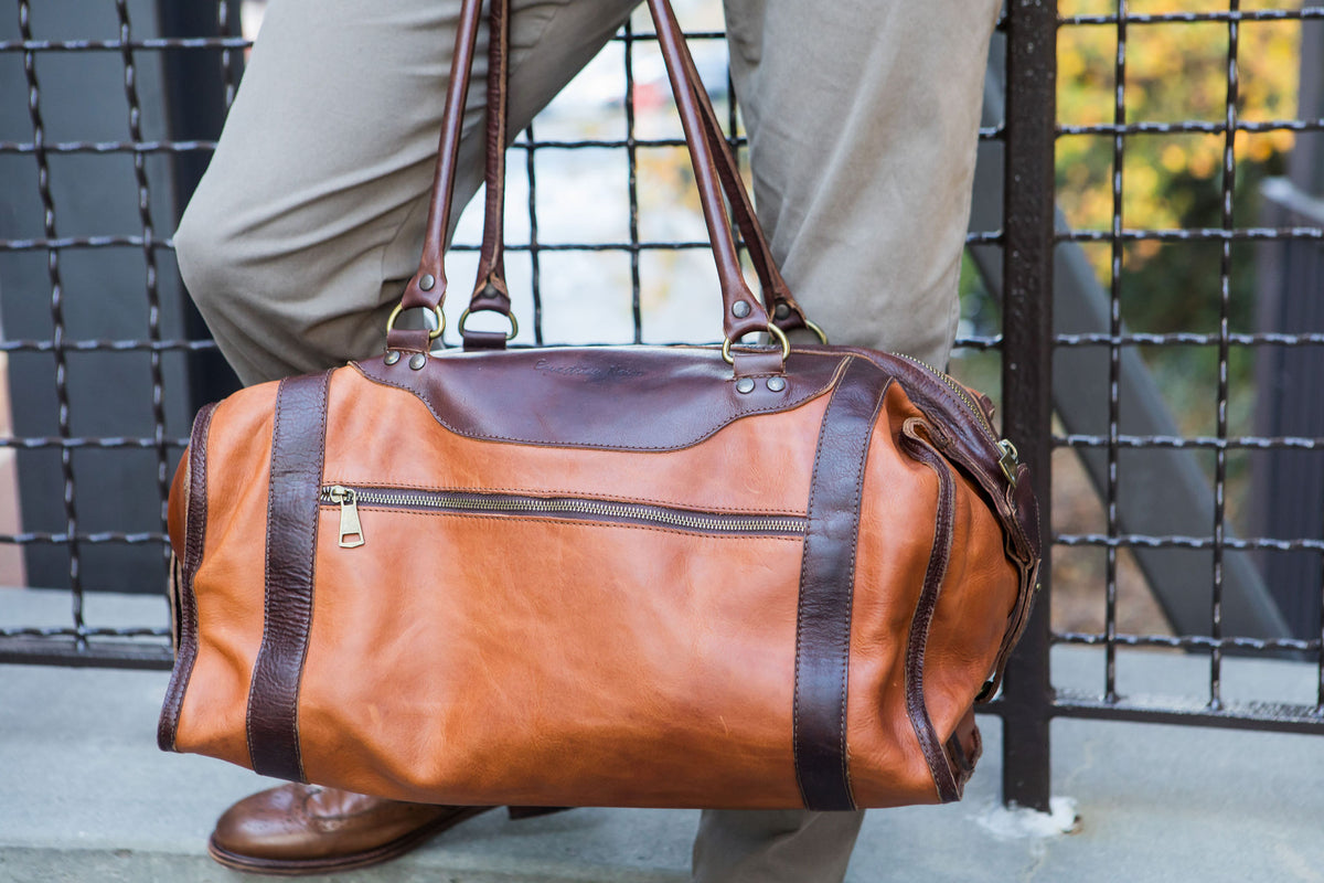 Aiken Weekender Bag - Chocolate & Cognac