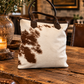 Wellington Tote - Brown & White Cowhide