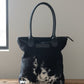 Petite Wellington Tote - Black & White cowhide