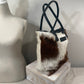 Petite Wellington Tote - Brown & White cowhide