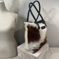 Petite Wellington Tote - Brown & White cowhide