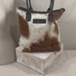 Petite Wellington Tote - Brown & White cowhide